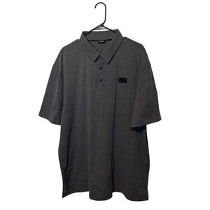 PXG Polo Shirt Mens 2XL Gray Skull Buttons Parsons Xtreme Golf Performance Luxe